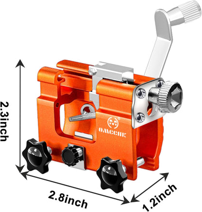 Chainsaw Sharpener with 5 High Hardness Titanium Plated Diamond Bits, Universal Manual Portable Chainsaw Chain Sharpening Jig Kit Sharpener Tool for 4-22 Inch Chainsaws, Lumberjack, Gardener