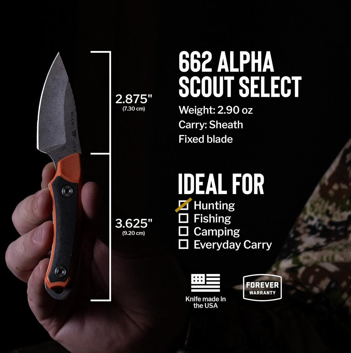 662, 663, 664 Alpha Hunting Knife with Sheath