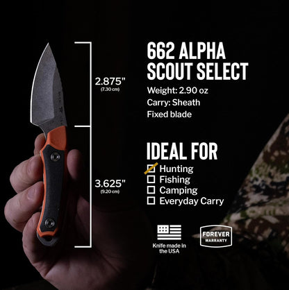 662, 663, 664 Alpha Hunting Knife with Sheath