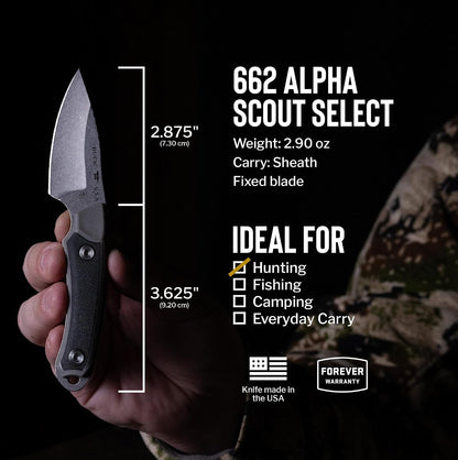 662, 663, 664 Alpha Hunting Knife with Sheath