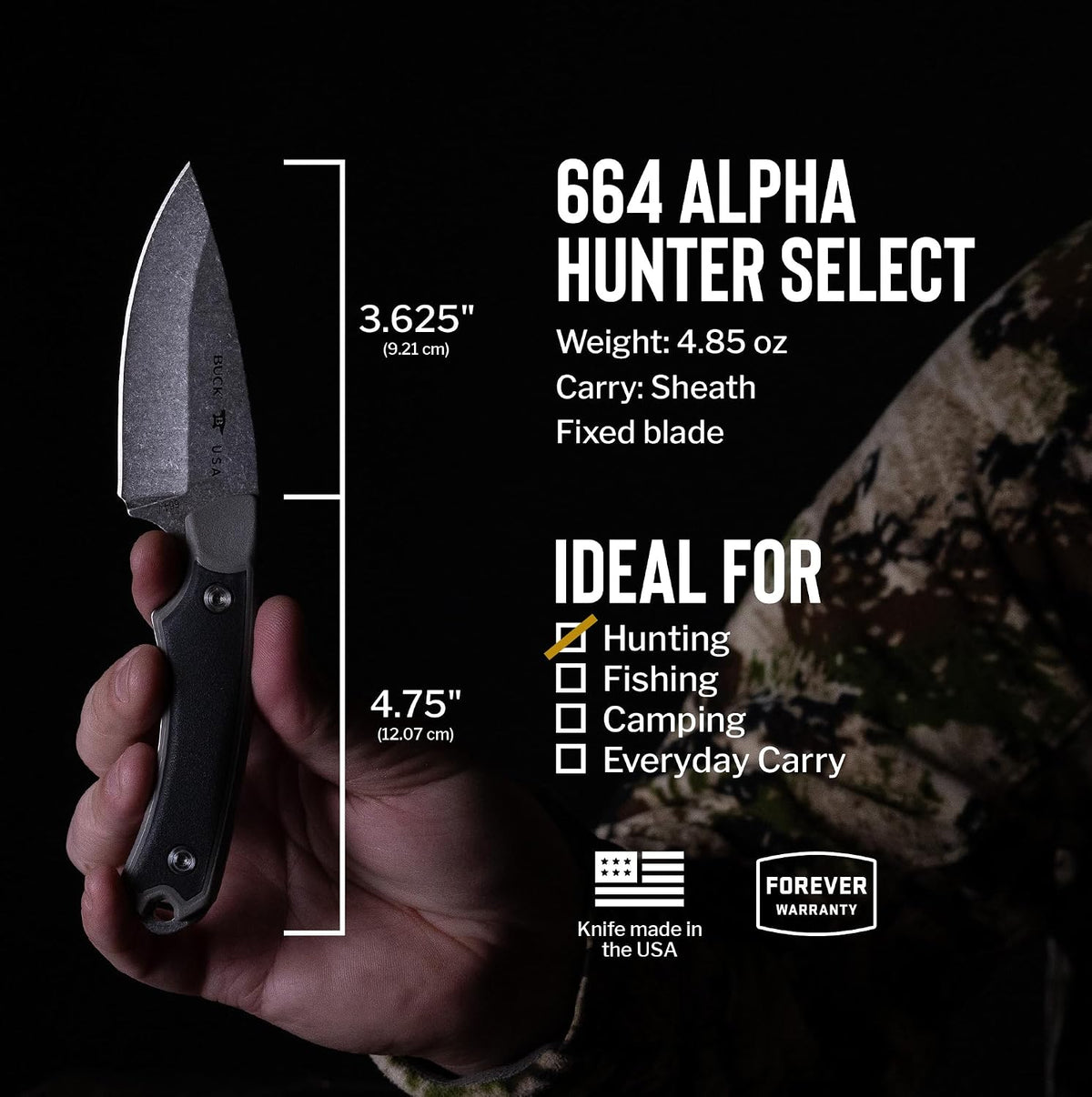 662, 663, 664 Alpha Hunting Knife with Sheath