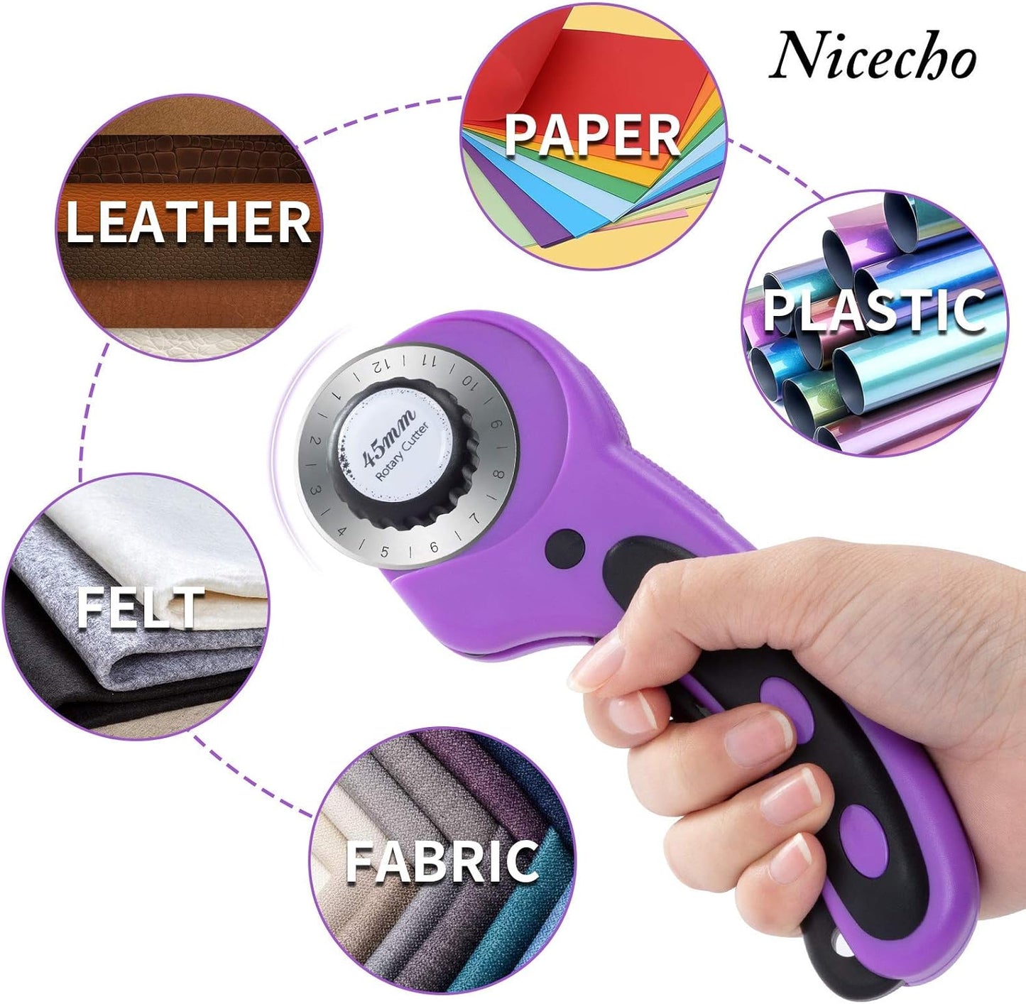 Rotary Cutter Set,Sewing Quilting Supplies,45mm Fabric Cutters,A3 Cutting Mat for Sewing,Acrylic Rulers,Scissors,Exacto Knife,Clips,Beginners Sewing Accessories,Fabric Cutter Kit