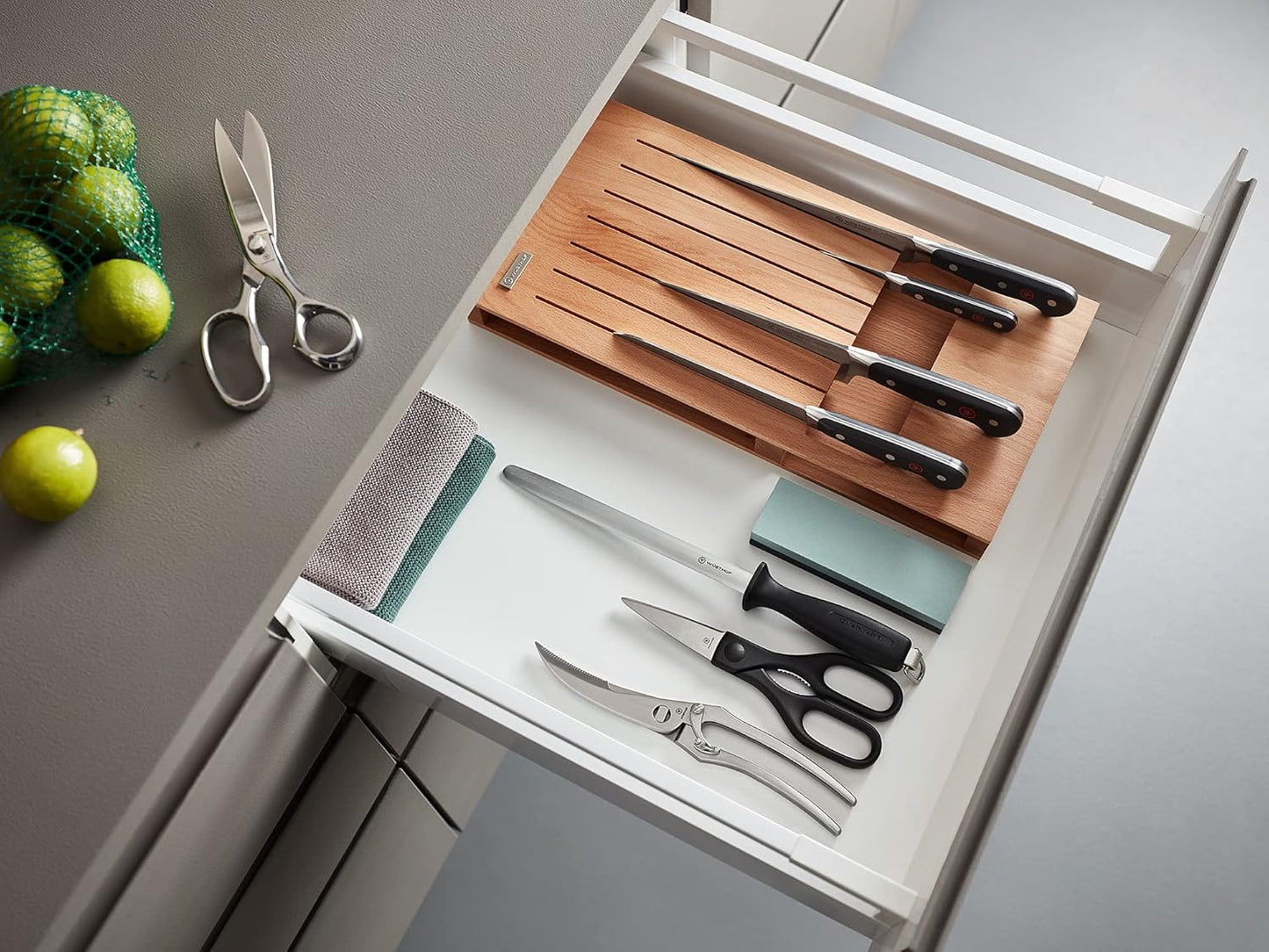 Wüsthof Drawer Insert Beech Wood for 7 Knives