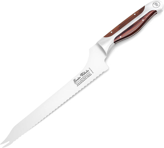 9.5 Inch Offset Bread Knife – Premium German Steel – Full Triple Tang – Ergonomic Pakkawood Handle – Serrated Edge for Bread & Fruits – EXECUTIVE Chef Series