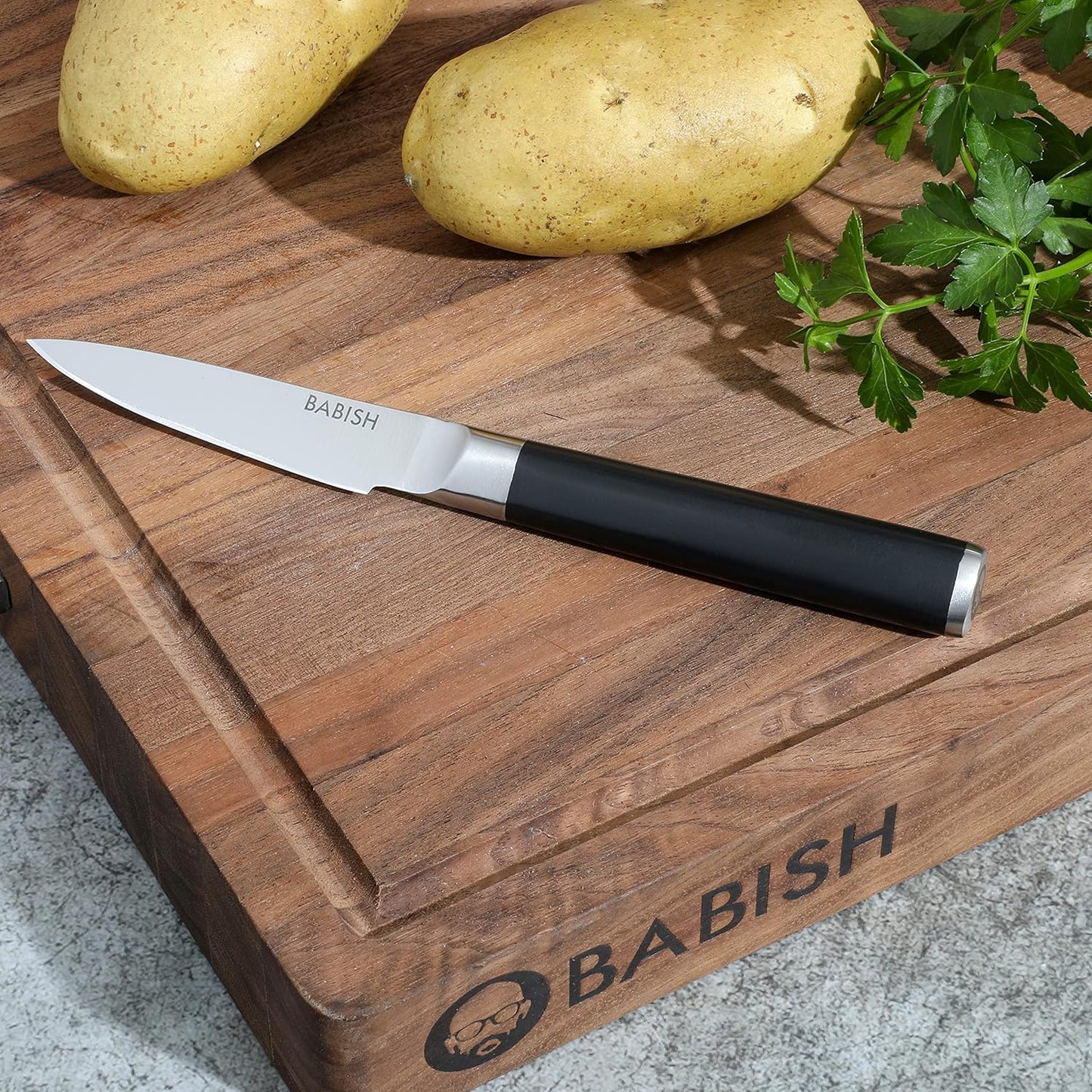 1.4116 German Stainless Steel Paring Knife – 3.5-Inch Precision Kitchen Knife for Peeling, Trimming & Prep Work, Full-Tang Blade