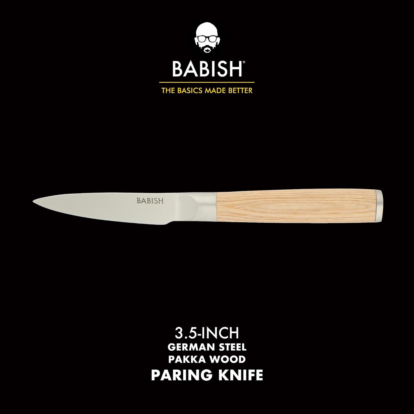 1.4116 German Stainless Steel Paring Knife – 3.5-Inch Precision Kitchen Knife for Peeling, Trimming & Prep Work, Full-Tang Blade
