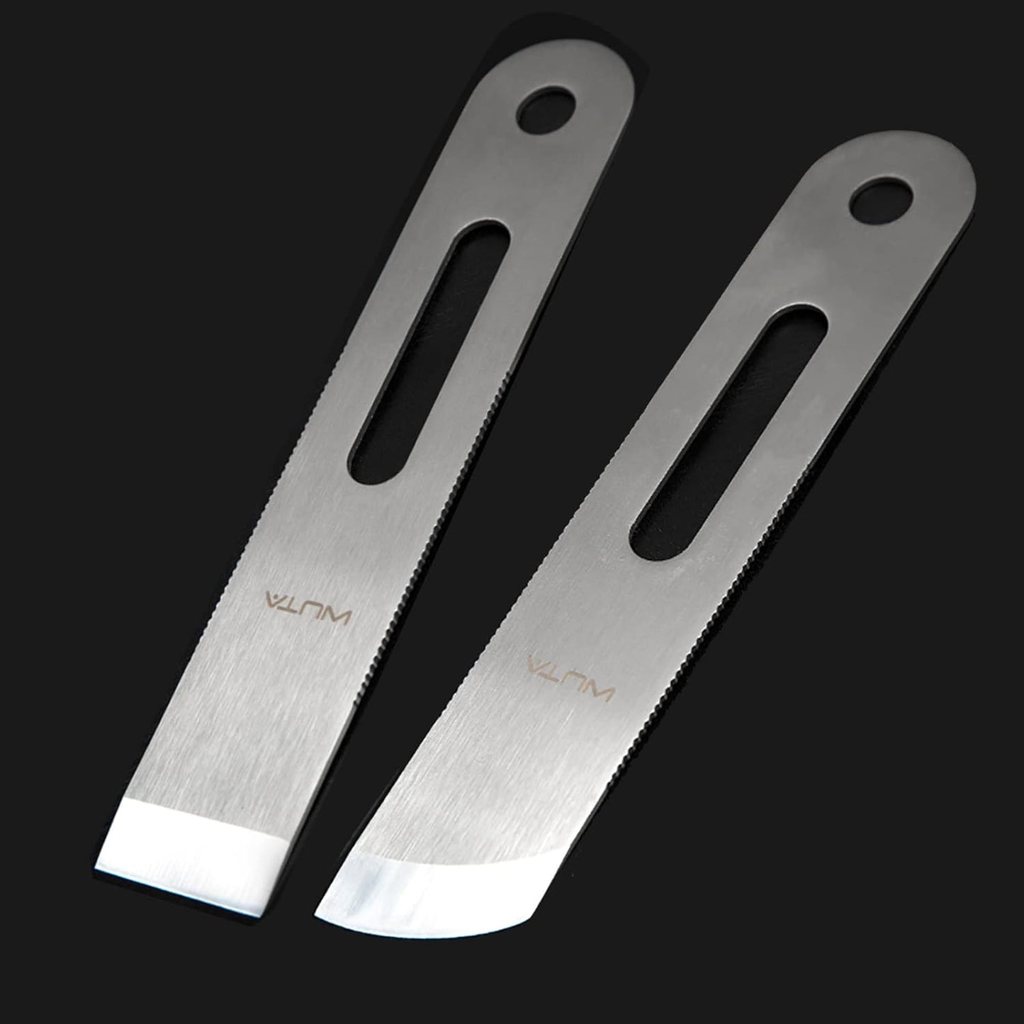 Leather Thinning Knife Skiving Tools 420B Martensitic Stainless Steel Professional Design DIY Craft Cutting Sharp Leathercraft Cutting Round/Flat/Slanted Blade, Right/Left Handed