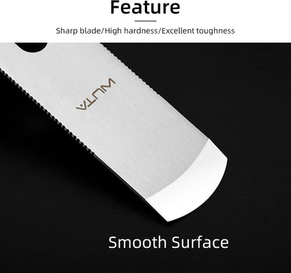 Leather Thinning Knife Skiving Tools 420B Martensitic Stainless Steel Professional Design DIY Craft Cutting Sharp Leathercraft Cutting Round/Flat/Slanted Blade, Right/Left Handed