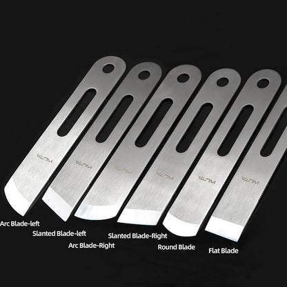 Leather Thinning Knife Skiving Tools 420B Martensitic Stainless Steel Professional Design DIY Craft Cutting Sharp Leathercraft Cutting Round/Flat/Slanted Blade, Right/Left Handed