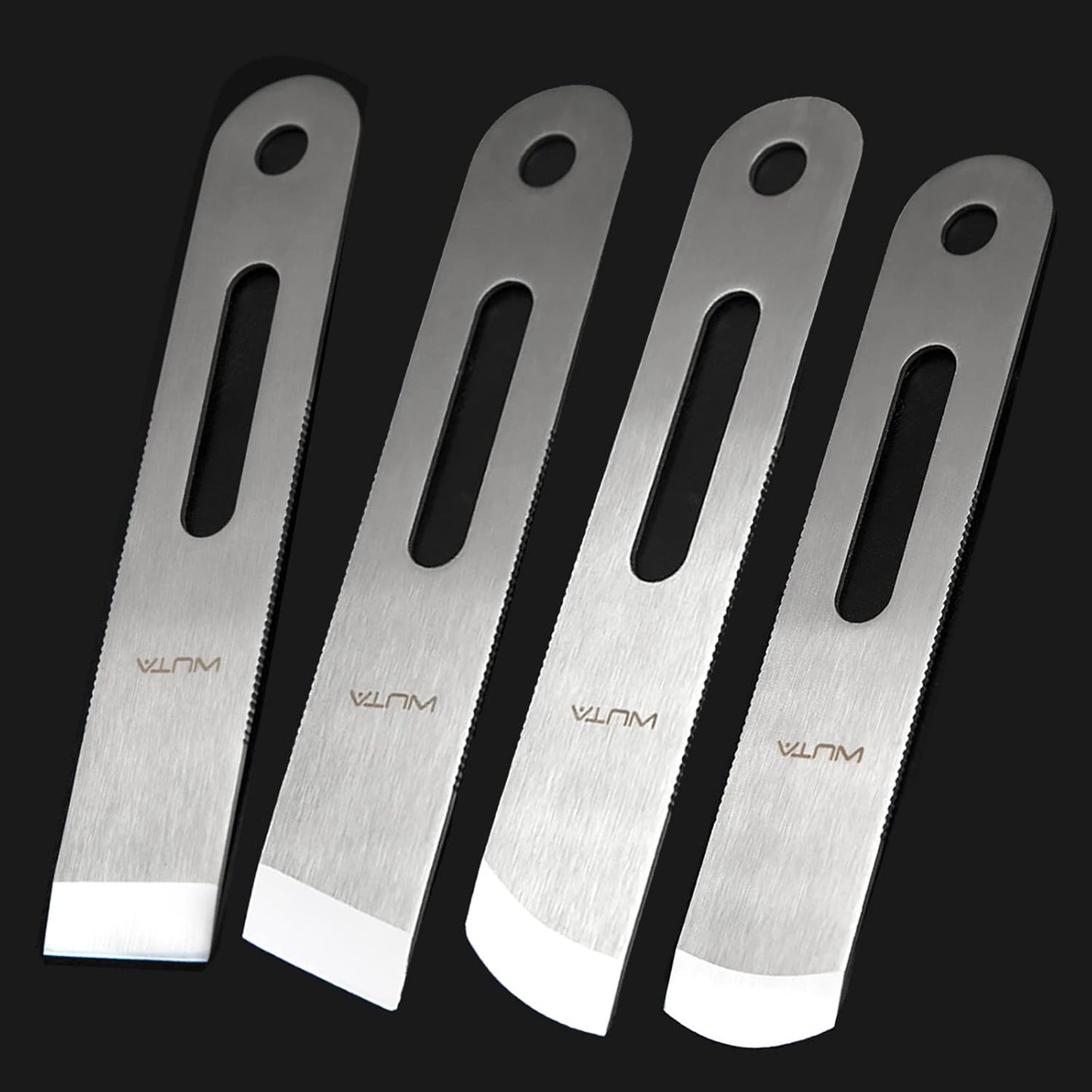Leather Thinning Knife Skiving Tools 420B Martensitic Stainless Steel Professional Design DIY Craft Cutting Sharp Leathercraft Cutting Round/Flat/Slanted Blade, Right/Left Handed