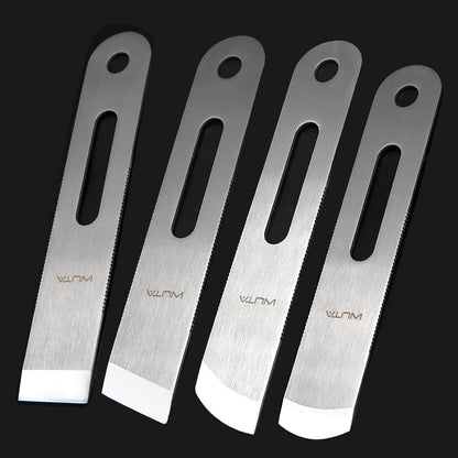 Leather Thinning Knife Skiving Tools 420B Martensitic Stainless Steel Professional Design DIY Craft Cutting Sharp Leathercraft Cutting Round/Flat/Slanted Blade, Right/Left Handed