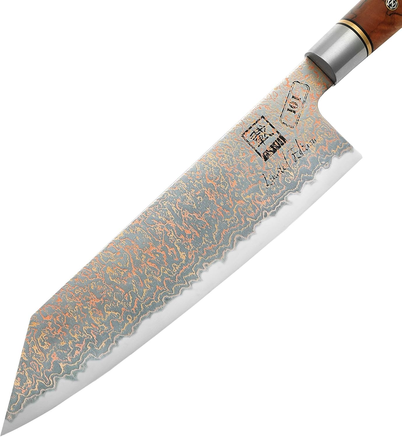Limited Edition Copper Damascus Chef’s Knife – 8.3" Kiritsuke Blade | Damascus Steel with VG10 Core & Copper Texture | Maple Wood Handle | Professional Kitchen Knife in Gift Box