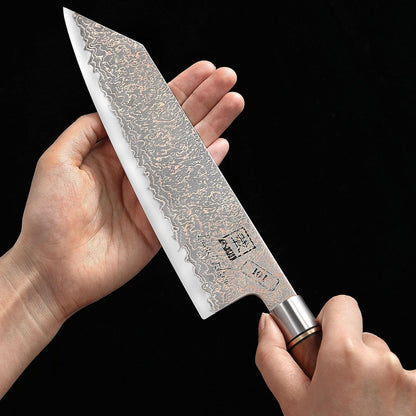 Limited Edition Copper Damascus Chef’s Knife – 8.3" Kiritsuke Blade | Damascus Steel with VG10 Core & Copper Texture | Maple Wood Handle | Professional Kitchen Knife in Gift Box