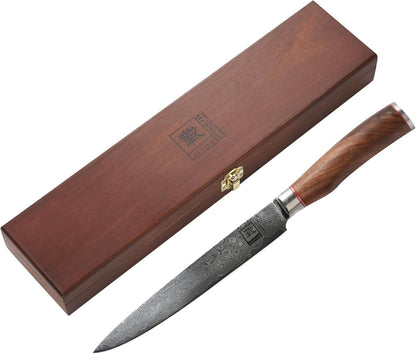 Limited Edition Copper Damascus Chef’s Knife – 8.3" Kiritsuke Blade | Damascus Steel with VG10 Core & Copper Texture | Maple Wood Handle | Professional Kitchen Knife in Gift Box