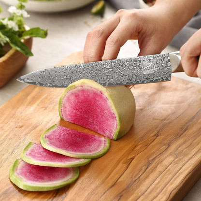 Limited Edition Copper Damascus Chef’s Knife – 8.3" Kiritsuke Blade | Damascus Steel with VG10 Core & Copper Texture | Maple Wood Handle | Professional Kitchen Knife in Gift Box