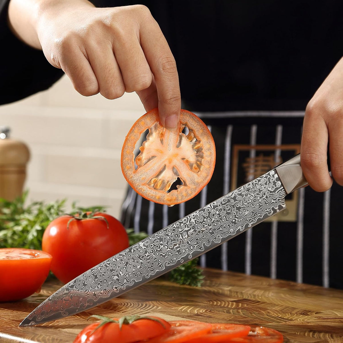 Limited Edition Copper Damascus Chef’s Knife – 8.3" Kiritsuke Blade | Damascus Steel with VG10 Core & Copper Texture | Maple Wood Handle | Professional Kitchen Knife in Gift Box