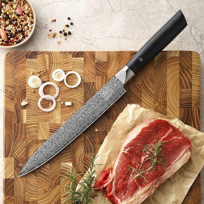 Limited Edition Copper Damascus Chef’s Knife – 8.3" Kiritsuke Blade | Damascus Steel with VG10 Core & Copper Texture | Maple Wood Handle | Professional Kitchen Knife in Gift Box