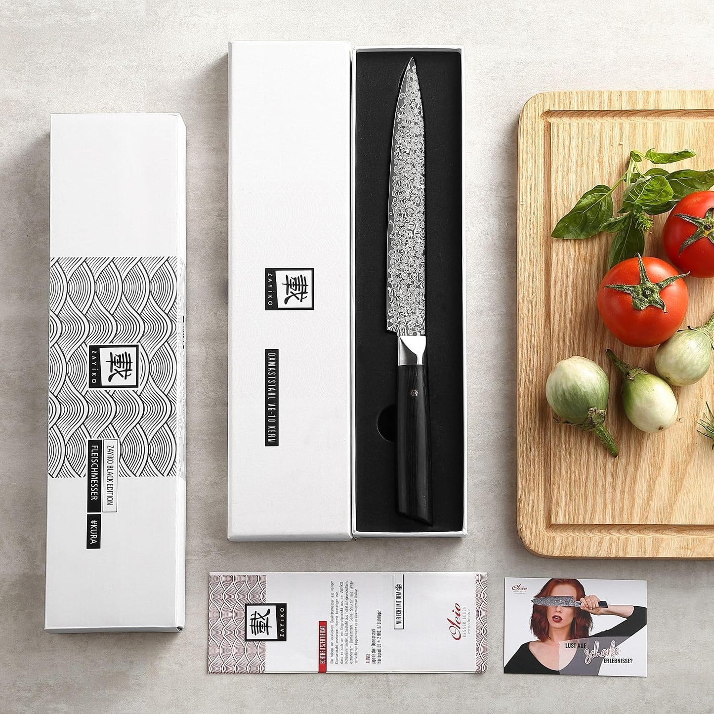 Limited Edition Copper Damascus Chef’s Knife – 8.3" Kiritsuke Blade | Damascus Steel with VG10 Core & Copper Texture | Maple Wood Handle | Professional Kitchen Knife in Gift Box