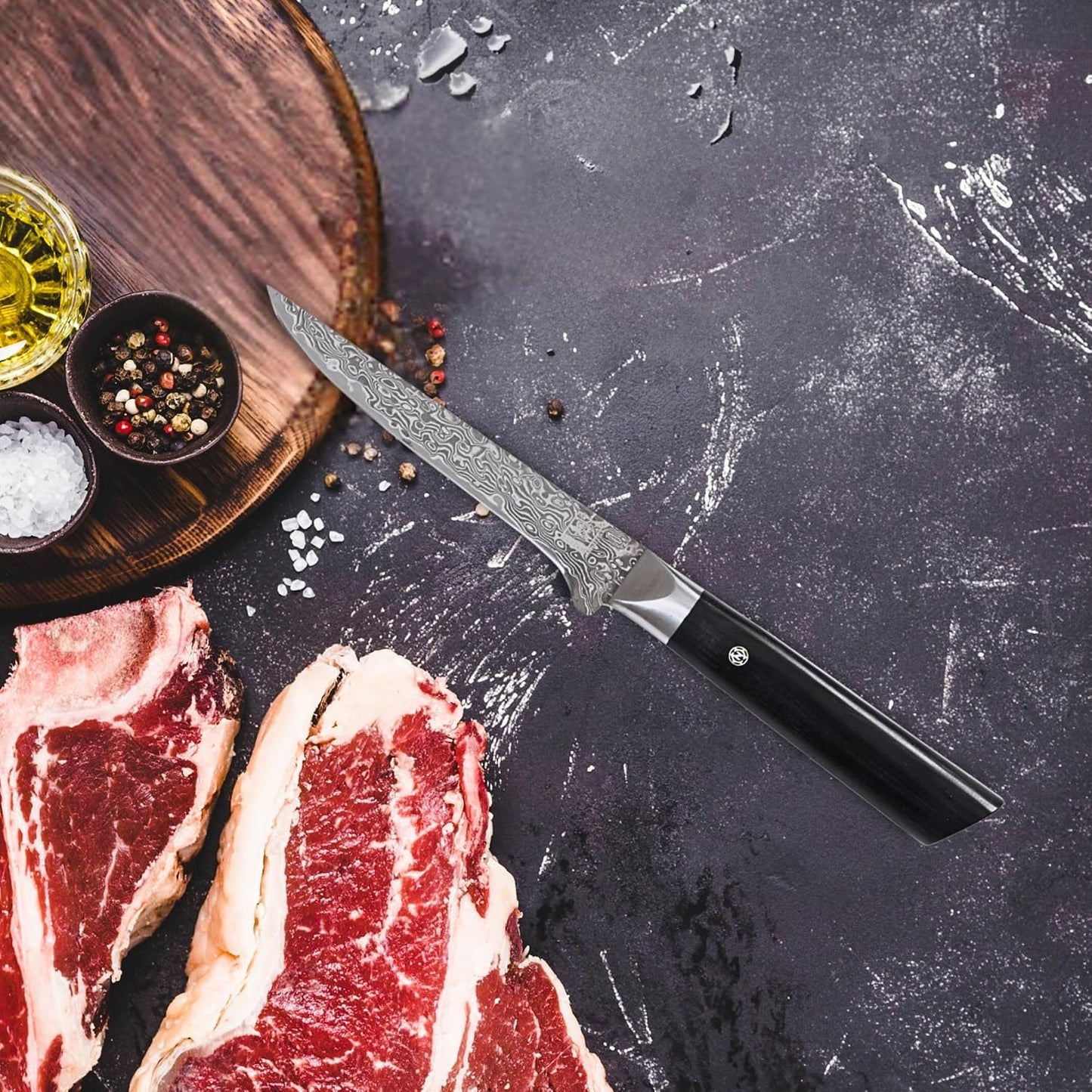 Limited Edition Copper Damascus Chef’s Knife – 8.3" Kiritsuke Blade | Damascus Steel with VG10 Core & Copper Texture | Maple Wood Handle | Professional Kitchen Knife in Gift Box