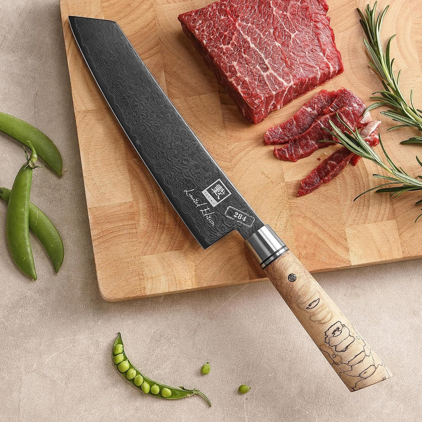 Limited Edition Copper Damascus Chef’s Knife – 8.3" Kiritsuke Blade | Damascus Steel with VG10 Core & Copper Texture | Maple Wood Handle | Professional Kitchen Knife in Gift Box