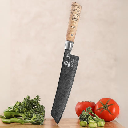 Limited Edition Copper Damascus Chef’s Knife – 8.3" Kiritsuke Blade | Damascus Steel with VG10 Core & Copper Texture | Maple Wood Handle | Professional Kitchen Knife in Gift Box