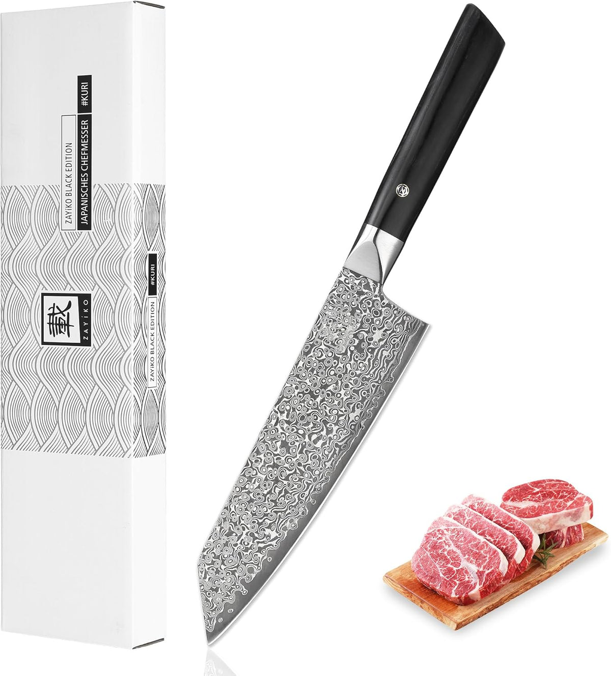 Limited Edition Copper Damascus Chef’s Knife – 8.3" Kiritsuke Blade | Damascus Steel with VG10 Core & Copper Texture | Maple Wood Handle | Professional Kitchen Knife in Gift Box