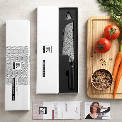 Limited Edition Copper Damascus Chef’s Knife – 8.3" Kiritsuke Blade | Damascus Steel with VG10 Core & Copper Texture | Maple Wood Handle | Professional Kitchen Knife in Gift Box