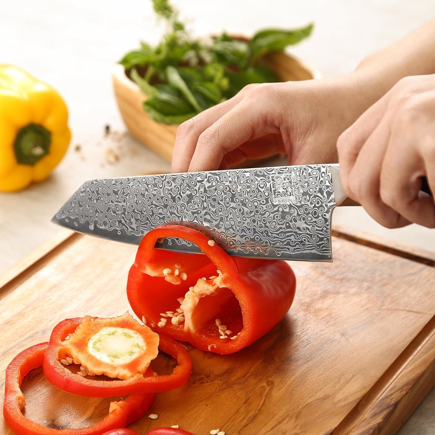 Limited Edition Copper Damascus Chef’s Knife – 8.3" Kiritsuke Blade | Damascus Steel with VG10 Core & Copper Texture | Maple Wood Handle | Professional Kitchen Knife in Gift Box