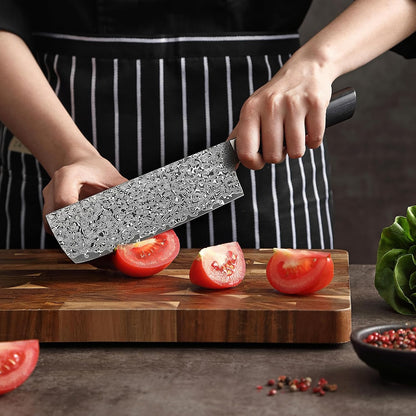Limited Edition Copper Damascus Chef’s Knife – 8.3" Kiritsuke Blade | Damascus Steel with VG10 Core & Copper Texture | Maple Wood Handle | Professional Kitchen Knife in Gift Box