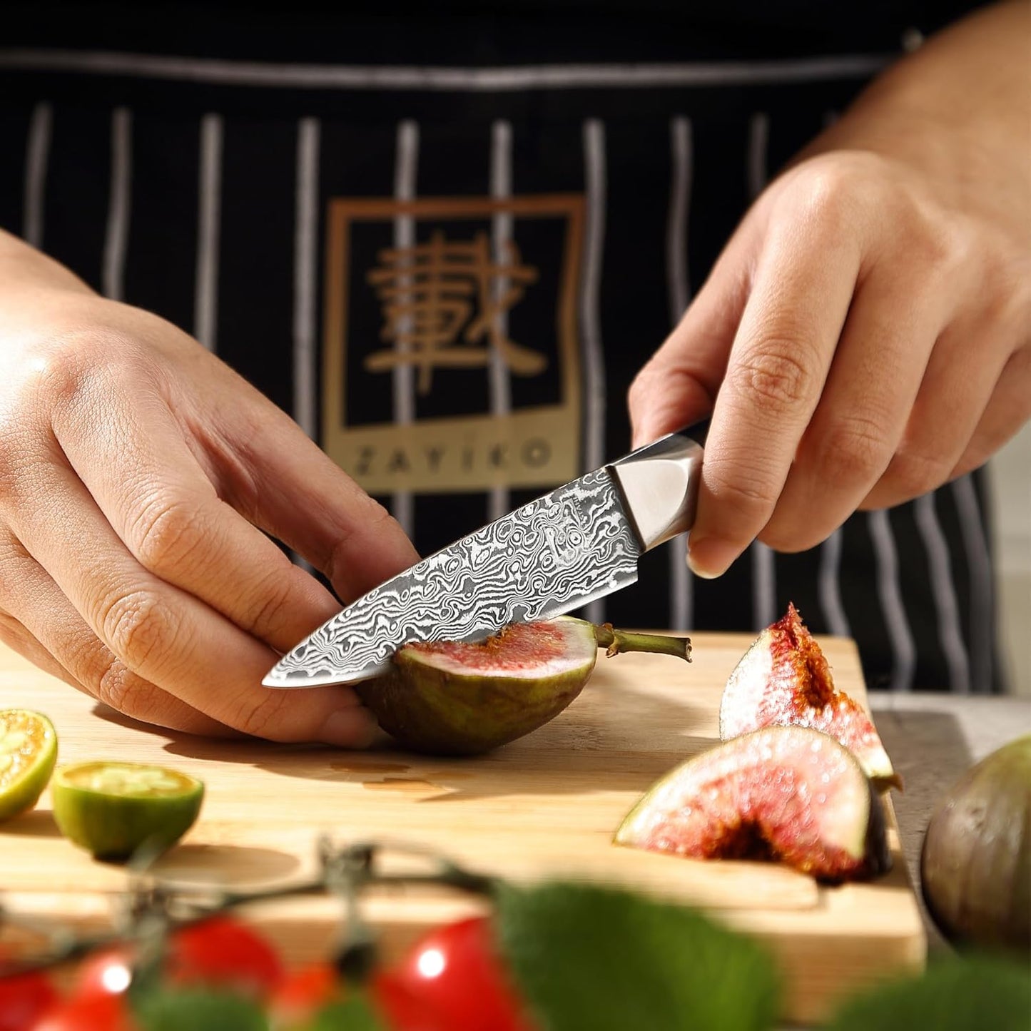 Limited Edition Copper Damascus Chef’s Knife – 8.3" Kiritsuke Blade | Damascus Steel with VG10 Core & Copper Texture | Maple Wood Handle | Professional Kitchen Knife in Gift Box