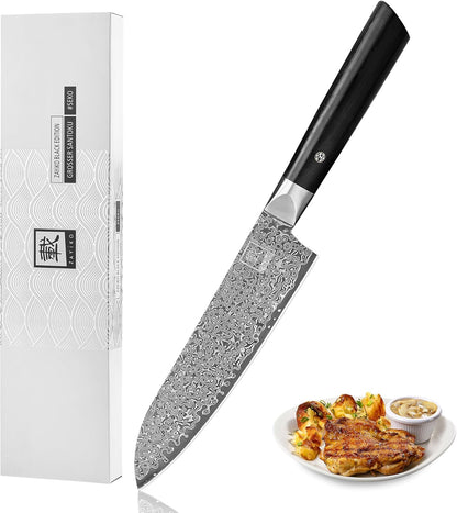 Limited Edition Copper Damascus Chef’s Knife – 8.3" Kiritsuke Blade | Damascus Steel with VG10 Core & Copper Texture | Maple Wood Handle | Professional Kitchen Knife in Gift Box