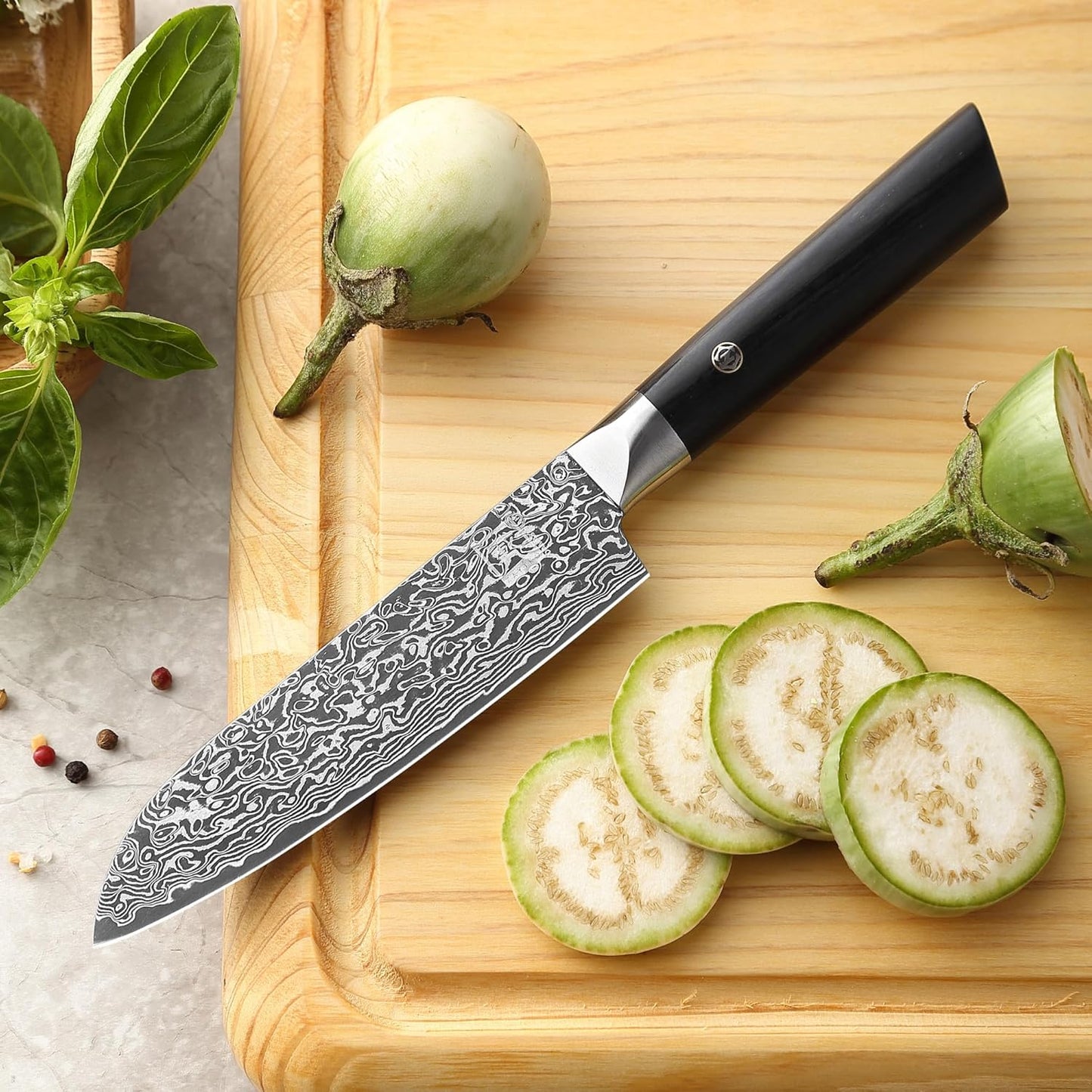 Limited Edition Copper Damascus Chef’s Knife – 8.3" Kiritsuke Blade | Damascus Steel with VG10 Core & Copper Texture | Maple Wood Handle | Professional Kitchen Knife in Gift Box