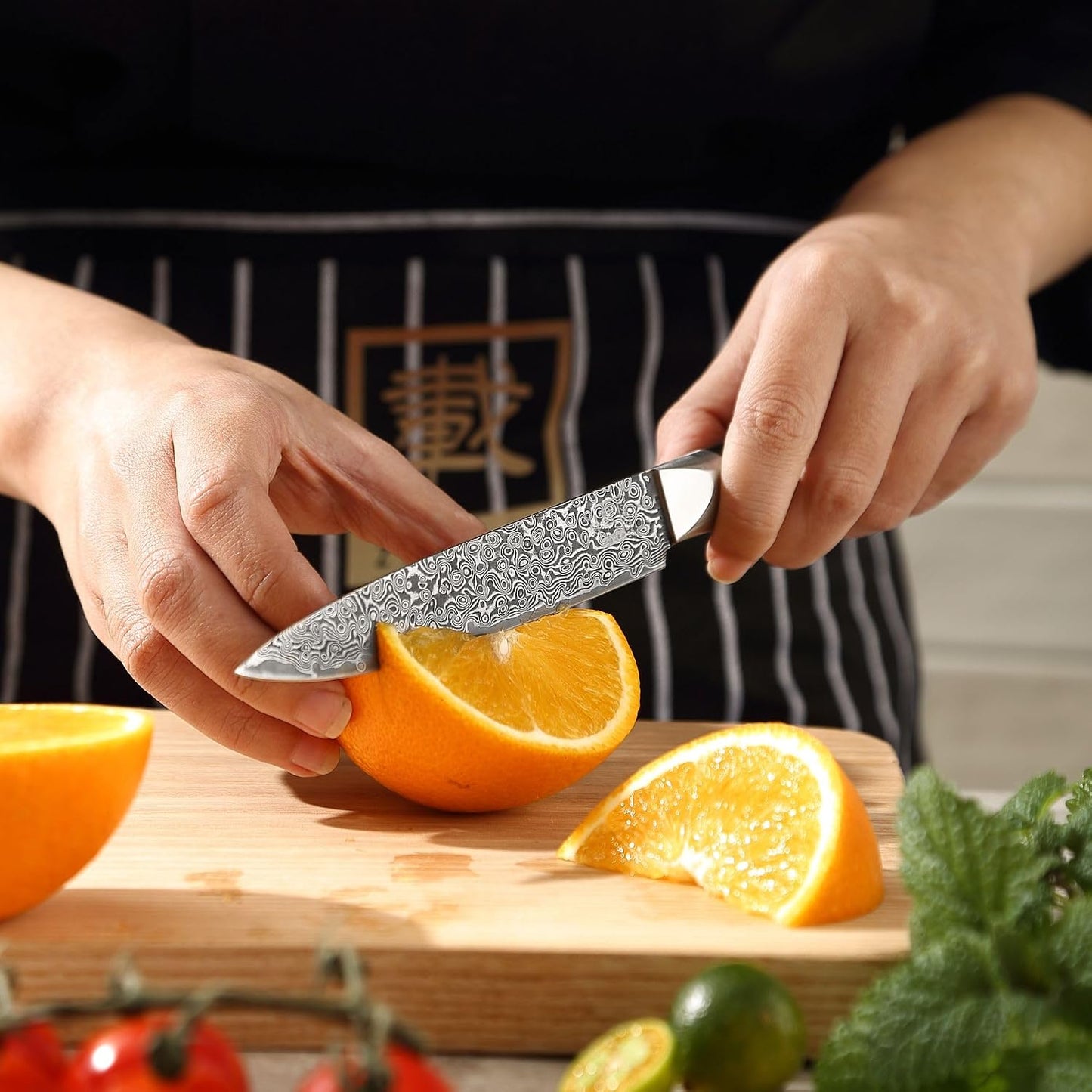 Limited Edition Copper Damascus Chef’s Knife – 8.3" Kiritsuke Blade | Damascus Steel with VG10 Core & Copper Texture | Maple Wood Handle | Professional Kitchen Knife in Gift Box