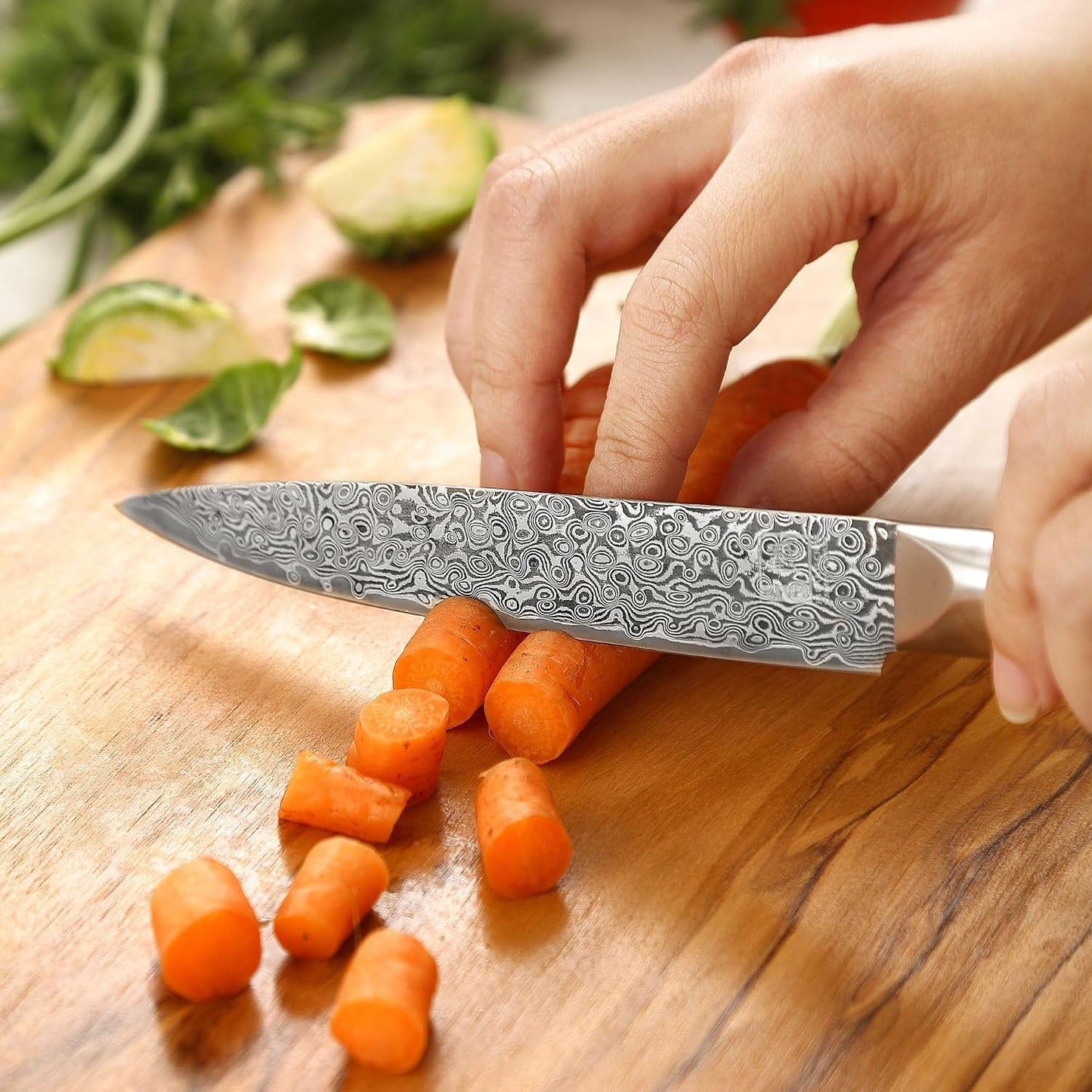 Limited Edition Copper Damascus Chef’s Knife – 8.3" Kiritsuke Blade | Damascus Steel with VG10 Core & Copper Texture | Maple Wood Handle | Professional Kitchen Knife in Gift Box