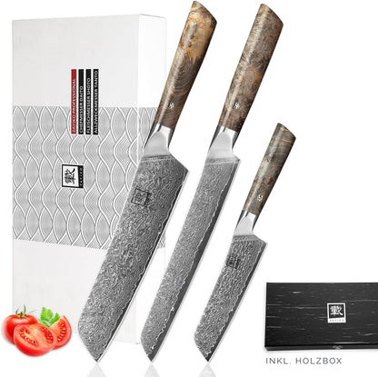 Limited Edition Copper Damascus Chef’s Knife – 8.3" Kiritsuke Blade | Damascus Steel with VG10 Core & Copper Texture | Maple Wood Handle | Professional Kitchen Knife in Gift Box