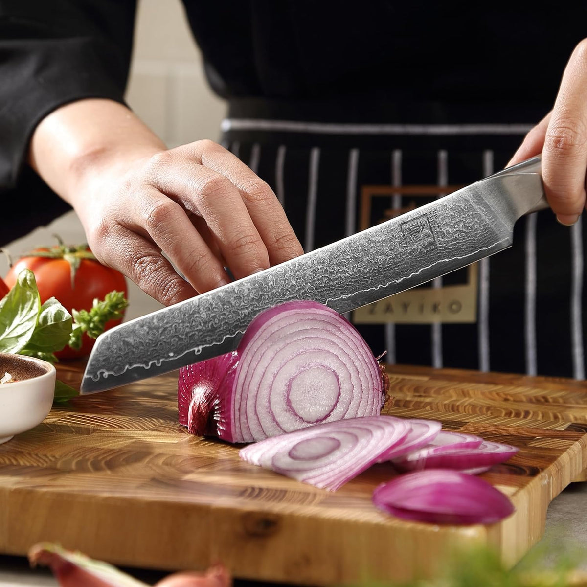Limited Edition Copper Damascus Chef’s Knife – 8.3" Kiritsuke Blade | Damascus Steel with VG10 Core & Copper Texture | Maple Wood Handle | Professional Kitchen Knife in Gift Box