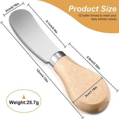 12 Pcs 4.7 Inch Cheese Spreader Knives Butter Knife Bulk