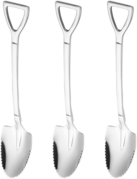 3-Pack Stainless Steel Grapefruit Spoons Serrated Fruit Spoons with Hole Design Mirror Polished Scraping Spoon for Grapefruit Watermelon Peach and Fresh Fruit