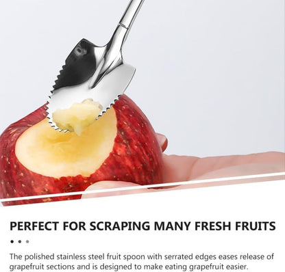 3-Pack Stainless Steel Grapefruit Spoons Serrated Fruit Spoons with Hole Design Mirror Polished Scraping Spoon for Grapefruit Watermelon Peach and Fresh Fruit