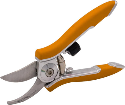 ColorPoint Stainless Steel Compact Garden Pruning Shears, Hand Pruner, Garden Clippers, with Heavy Duty Blade and Easy grip Handle, Yellow
