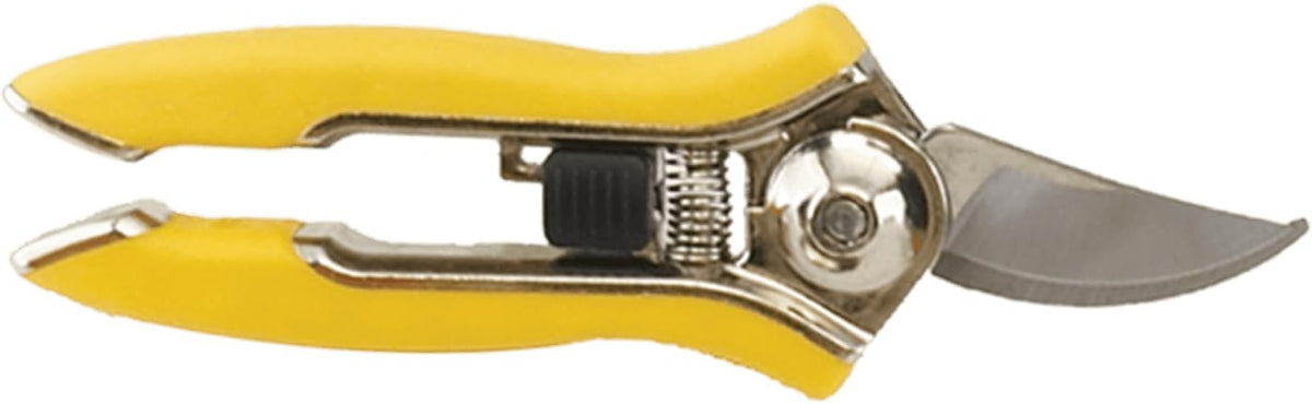 ColorPoint Stainless Steel Compact Garden Pruning Shears, Hand Pruner, Garden Clippers, with Heavy Duty Blade and Easy grip Handle, Yellow