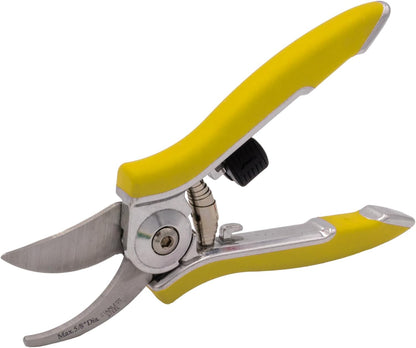 ColorPoint Stainless Steel Compact Garden Pruning Shears, Hand Pruner, Garden Clippers, with Heavy Duty Blade and Easy grip Handle, Yellow