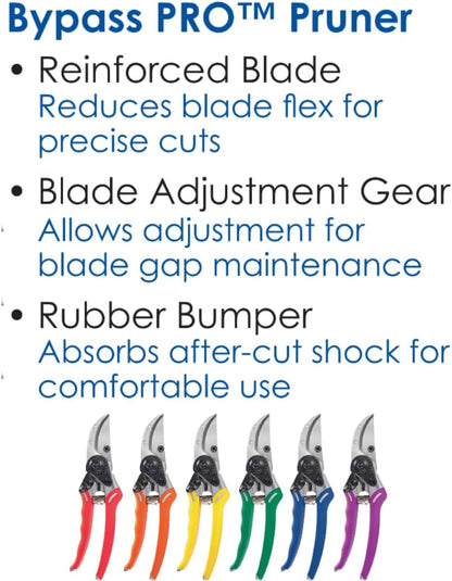 ColorPoint Stainless Steel Compact Garden Pruning Shears, Hand Pruner, Garden Clippers, with Heavy Duty Blade and Easy grip Handle, Yellow