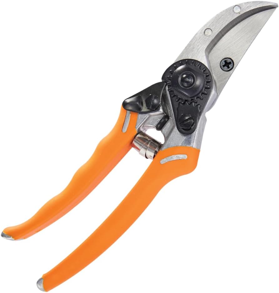 ColorPoint Stainless Steel Compact Garden Pruning Shears, Hand Pruner, Garden Clippers, with Heavy Duty Blade and Easy grip Handle, Yellow