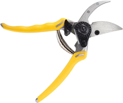 ColorPoint Stainless Steel Compact Garden Pruning Shears, Hand Pruner, Garden Clippers, with Heavy Duty Blade and Easy grip Handle, Yellow