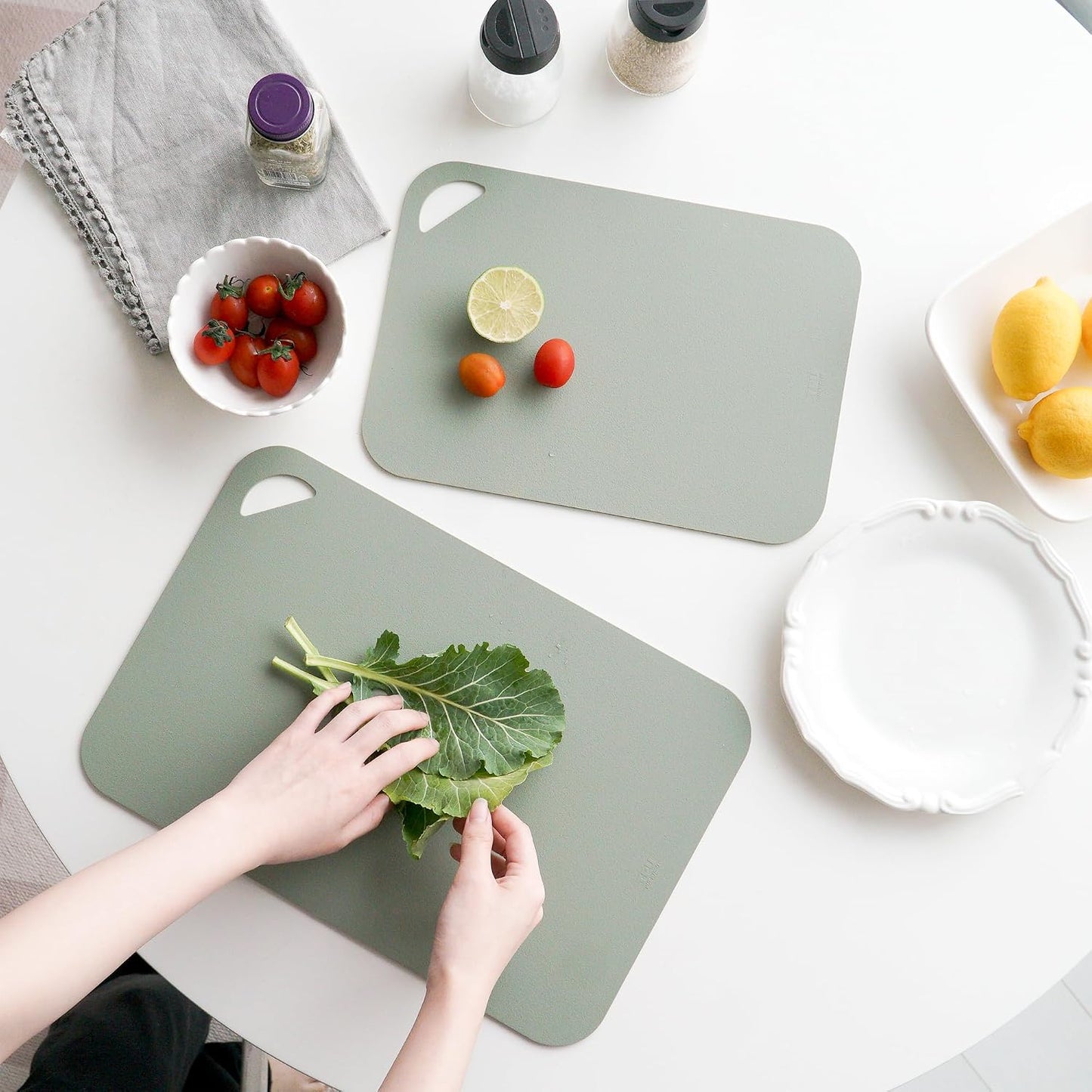 TPU Flexible Scratch Resistant Cutting Board (Green Tea, Large, 1, 1)
