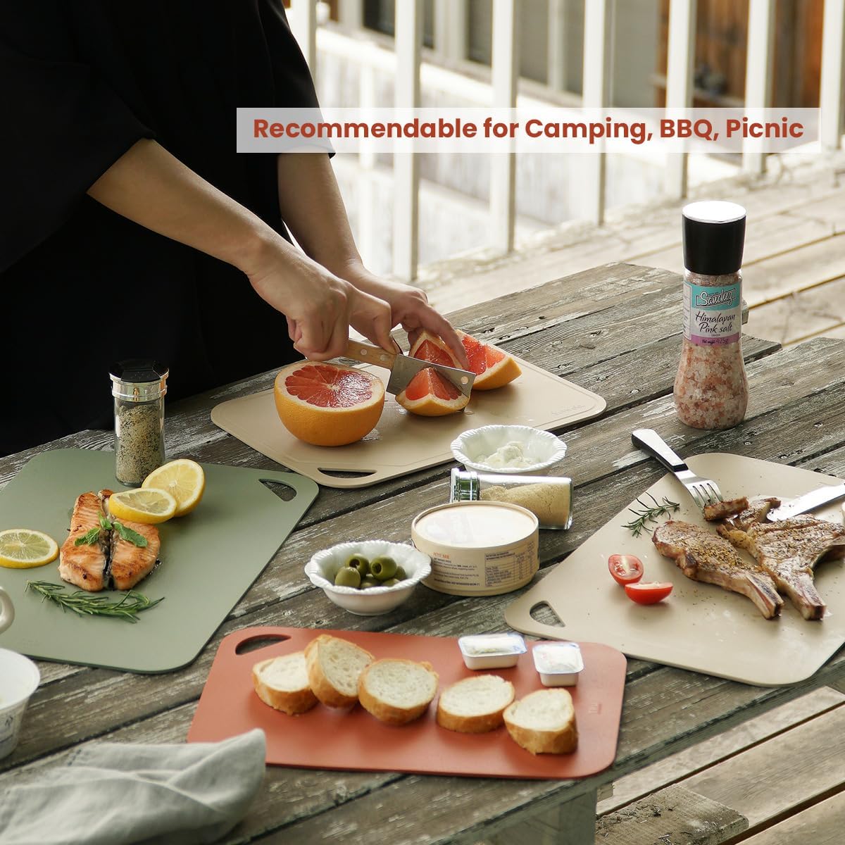 TPU Flexible Scratch Resistant Cutting Board (Green Tea, Large, 1, 1)