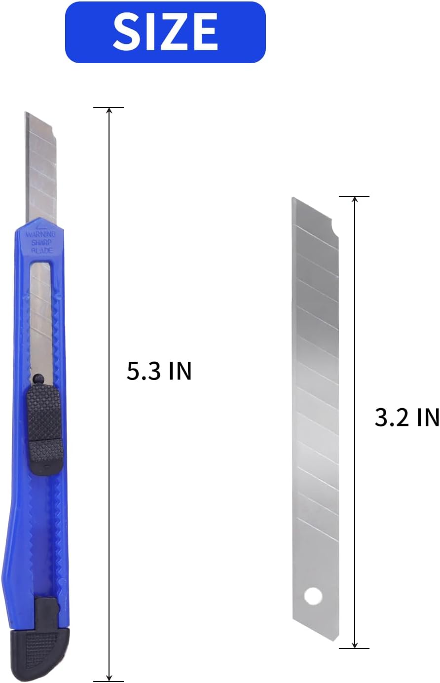 4 Pack Box Cutter Utility Knife, Mini Box Cutters Retractable Opener, Professional Razor Blade Knives, Small Snap Off Paper Knife