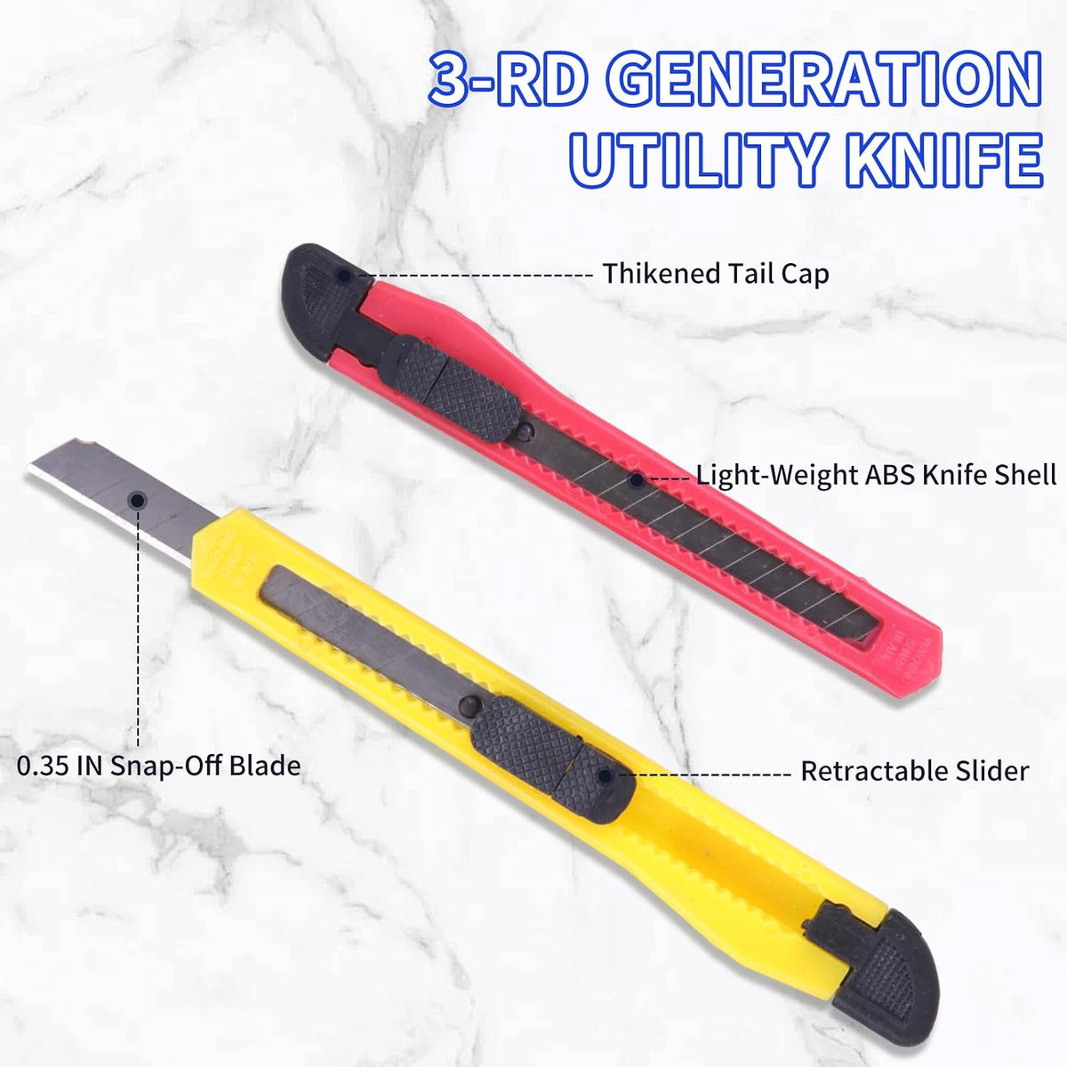 4 Pack Box Cutter Utility Knife, Mini Box Cutters Retractable Opener, Professional Razor Blade Knives, Small Snap Off Paper Knife