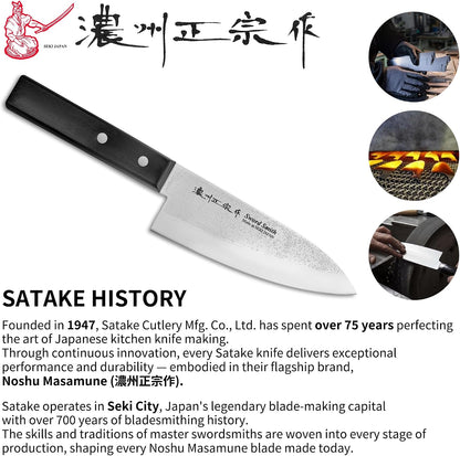 8 Inch Japanese Chef Knife, Made in Japan, Full Tang High Carbon Molybdenum Stainless Steel Gyuto Knife with Hammered Finish for Rock Chopping Meat, Fish and Vegetables